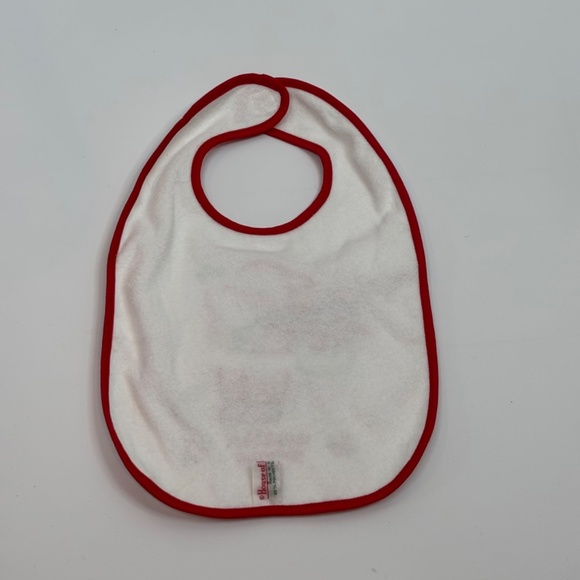 VTG 90s House of Hattan Xmas Bib Babys First Christmas Holiday Santa Embroidered - Picture 3 of 8